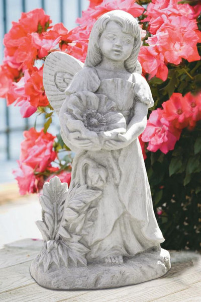 Standing Poppy Fairy Cement Statue
